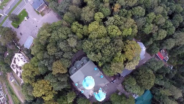 Аэросъемка. Озерки, церковь Спаса нерукотворного образа и Суздальское озеро. смотреть онлайн