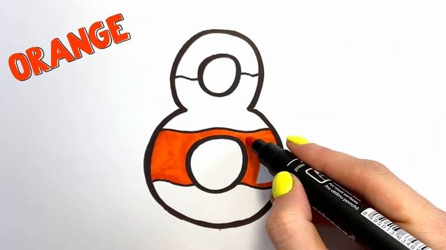 Draw number 8 for kids / рисуем цифру 8 для детей / learning numbers easy смотреть онлайн