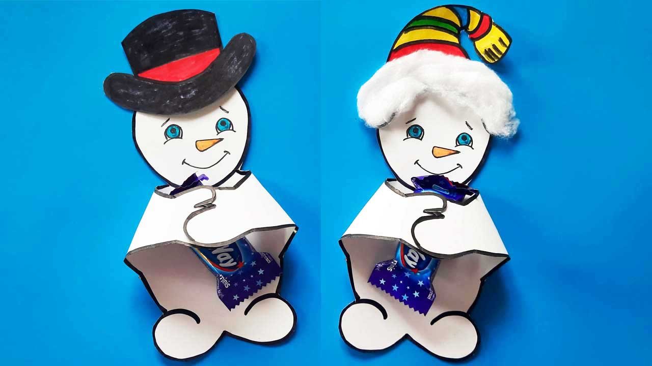 Cнеговик своими руками из бумаги смотреть онлайн