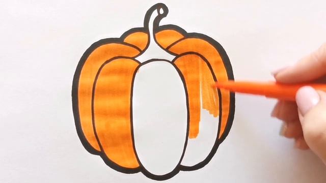 Как нарисовать ТЫКВУ / раскраска для детей / Нарисуй Ка смотреть онлайн