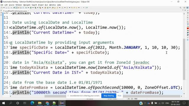 DATE & TIME API: Java 8 LocalDateTime | Java 8 Version смотреть онлайн