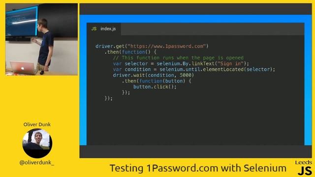 LeedsJS - Oliver Dunk - Testing 1Password.com with Selenium смотреть онлайн