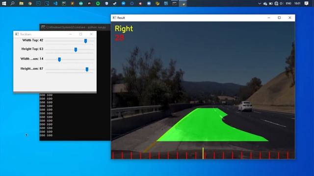 Lane Detection OpenCV Python смотреть онлайн