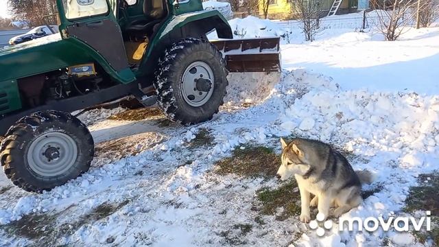 Чистка снега зима 2022 самодельным мини мтз... смотреть онлайн
