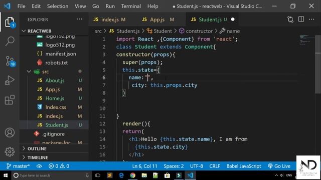 State with constructor in react js in hindi | state and props tutorial смотреть онлайн