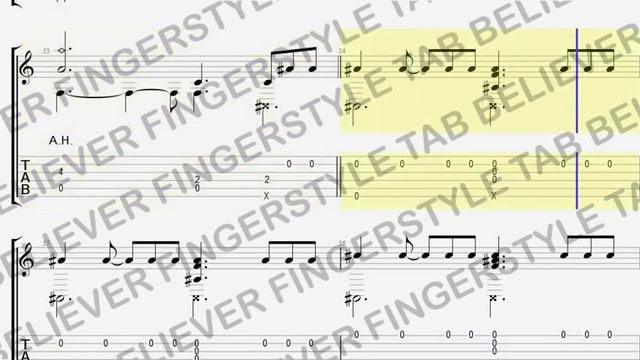 [ TAB ] Believer (Imagine Dragons)【Eddie Van Der Meer ‘s Transcription】