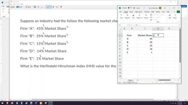 How to find the HHI or Herfindahl Hirschman Index with a spreadsheet Excel смотреть онлайн