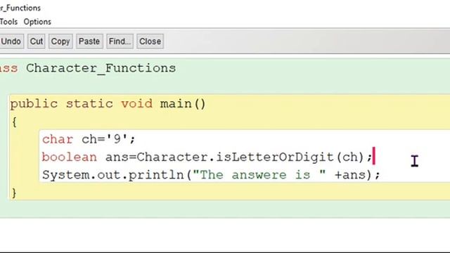 CHARACTER FUNCTIONS IN JAVA смотреть онлайн