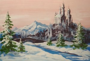 Мастер Класс. Гуашь. ОНЛАЙН УРОК. ЗАМОК ГОРЫ