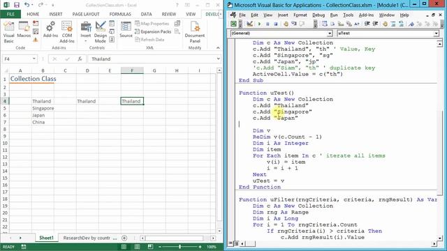สอน Excel VBA: การใช้งาน Collection Class смотреть онлайн