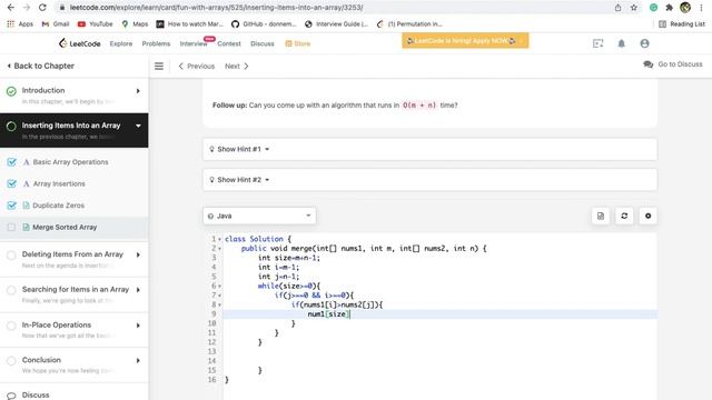 Merge Sorted Array | Leet Code | Easy | 88 смотреть онлайн