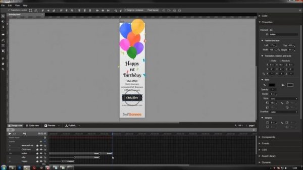 Google Web Designer Banner Tutorial - Birthday HTML5 Web Banner Ad