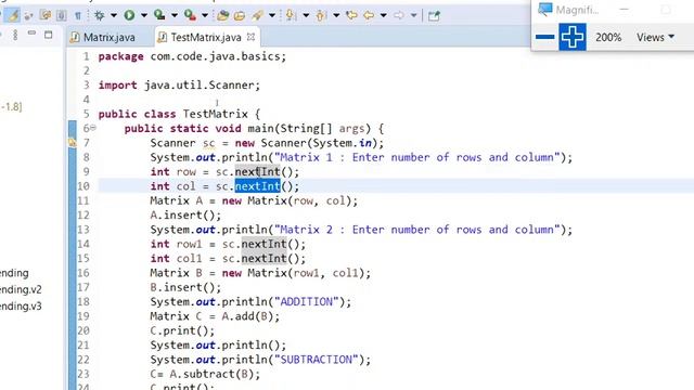 Java : Matrix Class Code Implementation смотреть онлайн