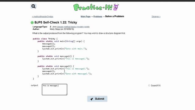 Java Practice-it Introduction to Java Programming | Self-Check 1.22 Tricky смотреть онлайн