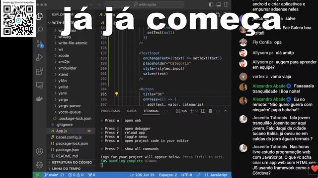 Programando em REACT native - CRUD no SQLite - AO VIVO - LIVE CODING смотреть онлайн
