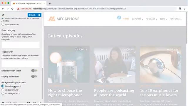 Regular episodes layout - Megaphone WordPress theme смотреть онлайн