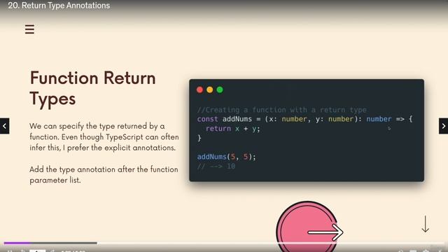 P3 Typescript type annotation and functions смотреть онлайн