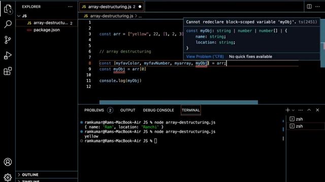 array destructuring in javascript. смотреть онлайн