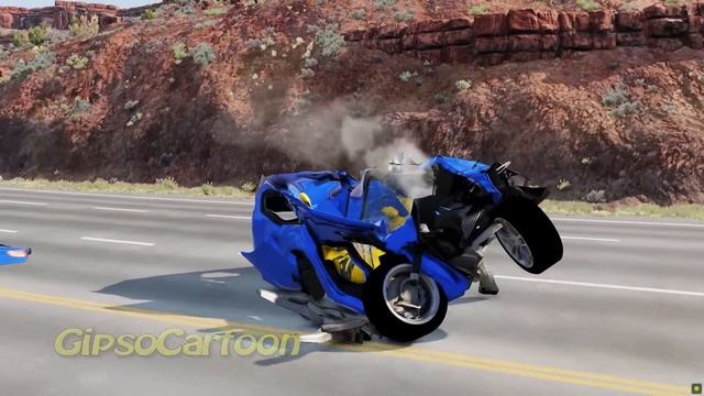 Big & Small Cars vs Spikes ✅ BeamNG.Drive | GipsoCartoon смотреть онлайн