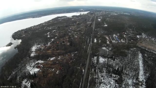п. Катунино. Полет от аэродрома до поселка. смотреть онлайн