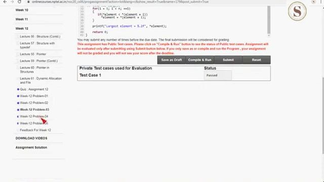 Problem solving through Programming In C||WEEK-12 Programming Assignment ||#NPTEL||#C||#SKumarEdu смотреть онлайн