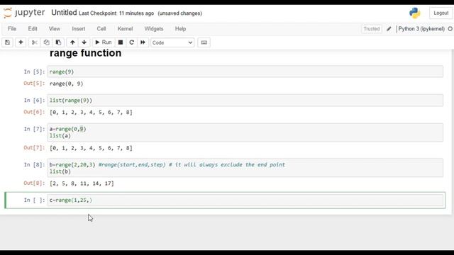 range Function in Python смотреть онлайн
