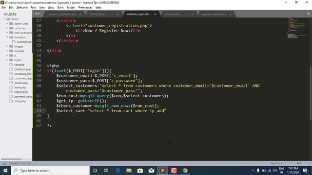 51-Writing php code for customer login смотреть онлайн