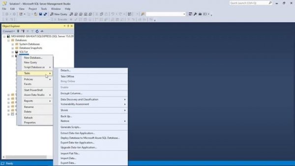 importing CSV into Microsoft SQL Server Management Studio MSSM