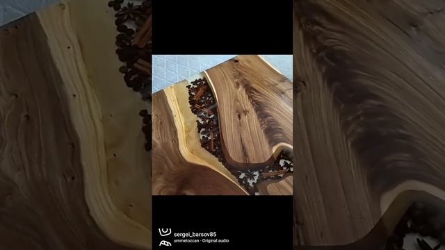 столешница из карагача с эпоксидной смолой и кофейной историей смотреть онлайн