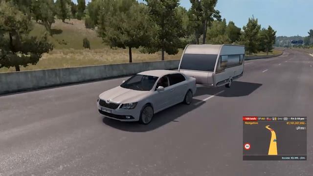 Car Towing Caravan: Family Van Trip - Euro Truck Simulator 2 - Gameplay FHD смотреть онлайн