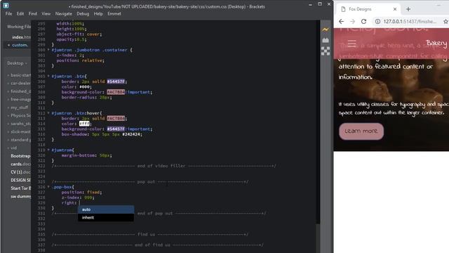 bootstrap 4 how to complete web site bakery popup section html & css смотреть онлайн