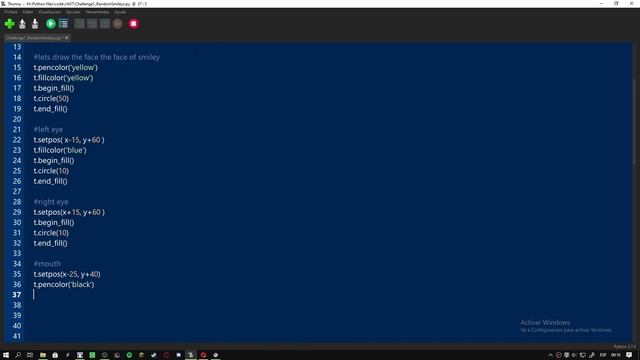 Python Turtle Tutorials 17 # Draw Random Smileys смотреть онлайн