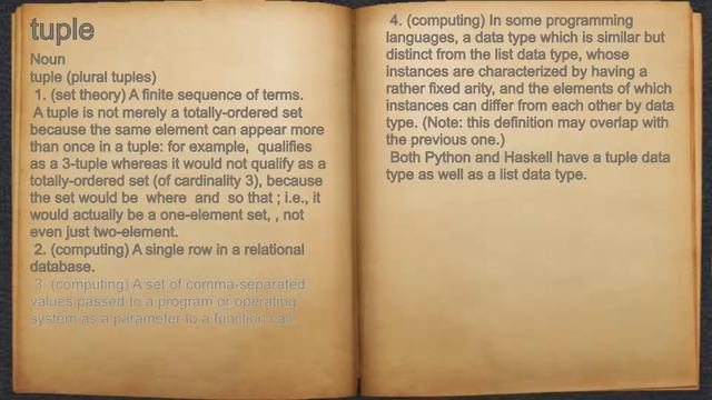 What does tuple mean? смотреть онлайн