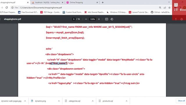 How to Make a Dynamic Web Page adding PHP MYSQL code to HTML CSS Page - Online Store смотреть онлайн