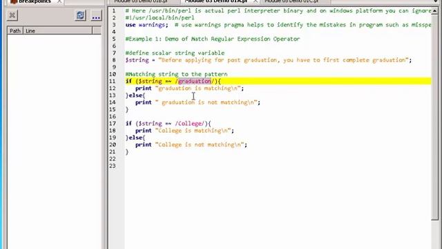 Perl Match Regular Expression Operator смотреть онлайн