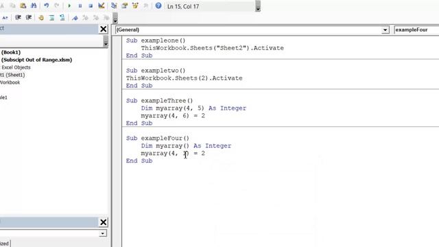 VBA Errors - Run time error 9 - Subscript out of Range смотреть онлайн