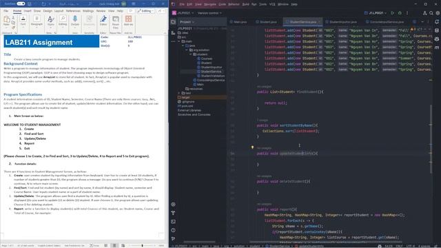 LAB211 - J1.L.P0021 - Create a Java console program to manage students смотреть онлайн