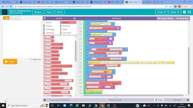 How to make a Ping Pong game using Game Lab on code.org. Part 2 смотреть онлайн