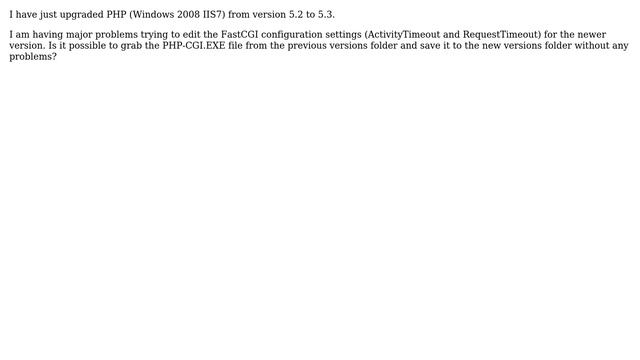 DevOps & SysAdmins: Can I copy PHP-CGI.EXE from version 5.2 to 5.3 смотреть онлайн