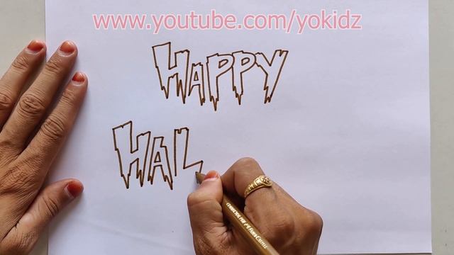 How To Write Happy Halloween In Scary Letters | How to write HAPPY HALLOWEEN смотреть онлайн
