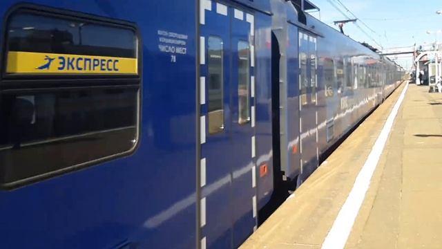 Электропоезд ЭП2Д-0086 "РЭКС" станция Голицыно до станции Можайск. 14.04.2022. смотреть онлайн