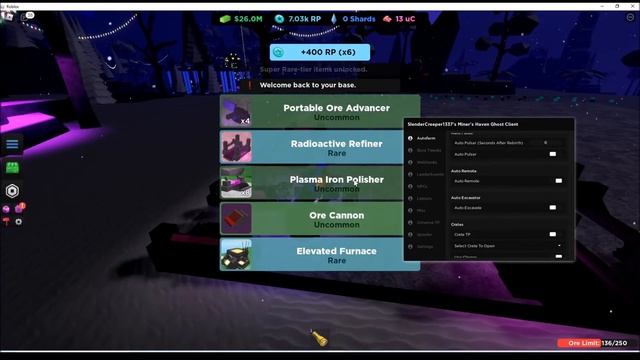 Roblox Miner's Haven Script (AutoFarm, Auto Complete The Game) смотреть онлайн