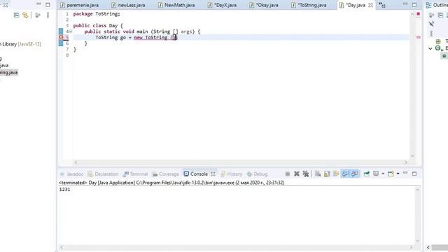 27. Mетод toString. Уроки Java смотреть онлайн