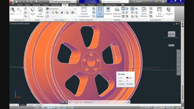 AutoCAD 3D, how to create a Rim in AutoCAD 2013: Part 2 смотреть онлайн