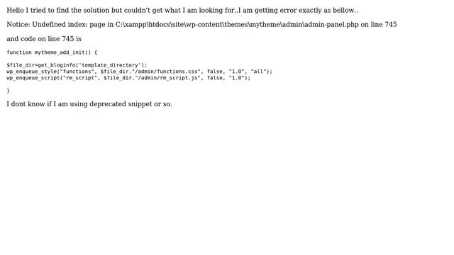 Wordpress: Undefined index: debuging error for theme option template snippet смотреть онлайн