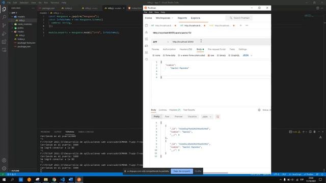 ejemplo basico insertar data a mongodb atlas - POSTMAN смотреть онлайн