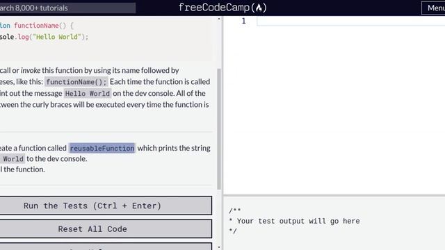 Lesson 49 | Basic JavaScript | Write Reusable JavaScript with Functions смотреть онлайн