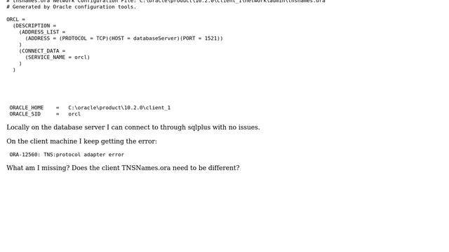 DevOps & SysAdmins: Oracle Error ORA-12560 TNS:Protocol Adapter error? (2 Solutions!!) смотреть онлайн