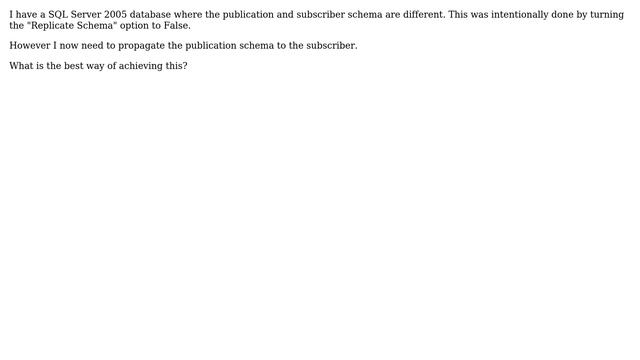 Databases: SQL Server Replication - Publication and Subscriber schema differ, need to sync смотреть онлайн