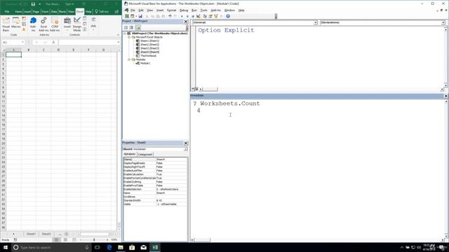 Excel VBA Programming - Object Deep Dive | 3 - The Workbooks Count and Worksheets Count Properties смотреть онлайн
